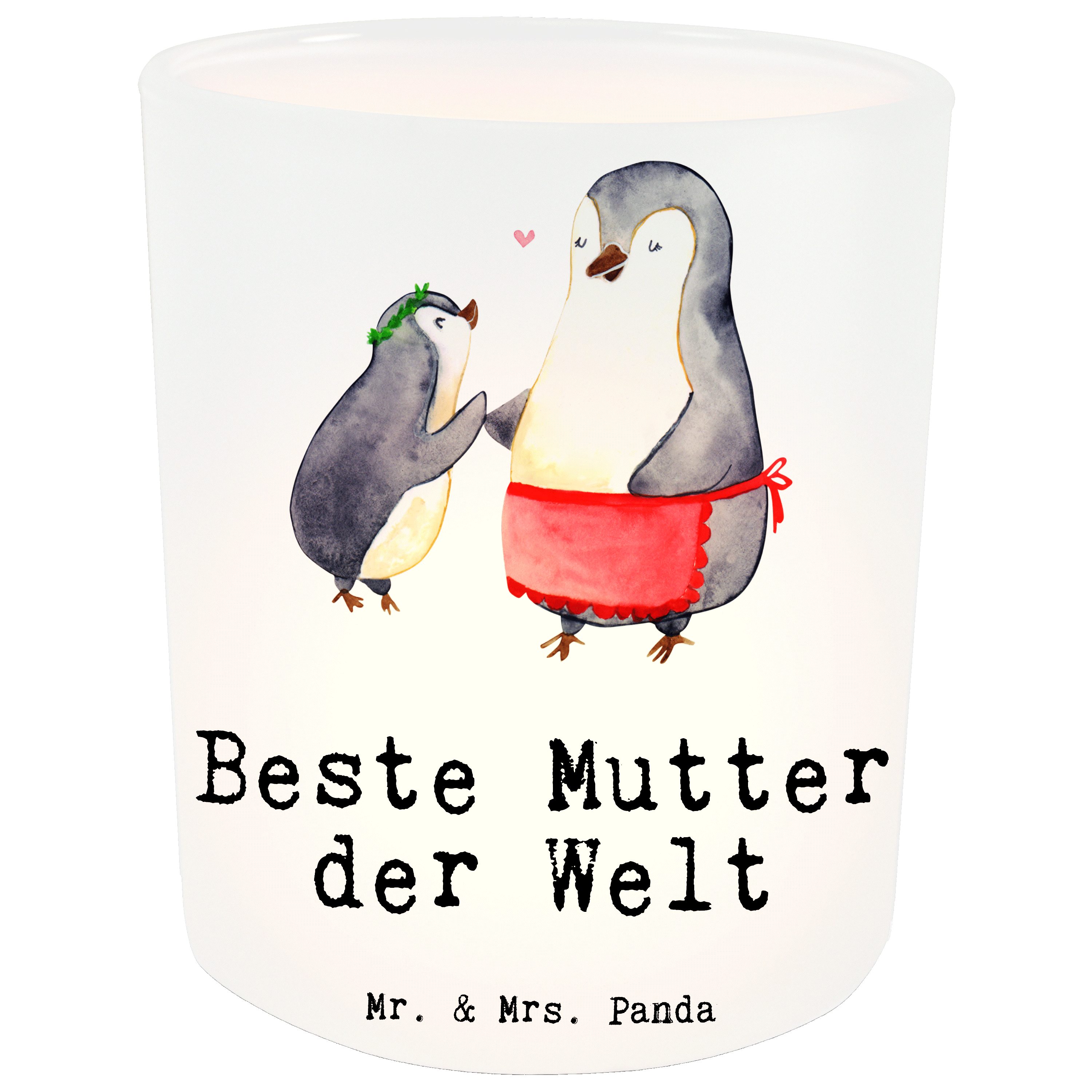 Mr. & Mrs. Panda Geburtstag, St) - K - Transparent Beste Welt (1 der Pinguin Windlicht Geschenk, Mutter