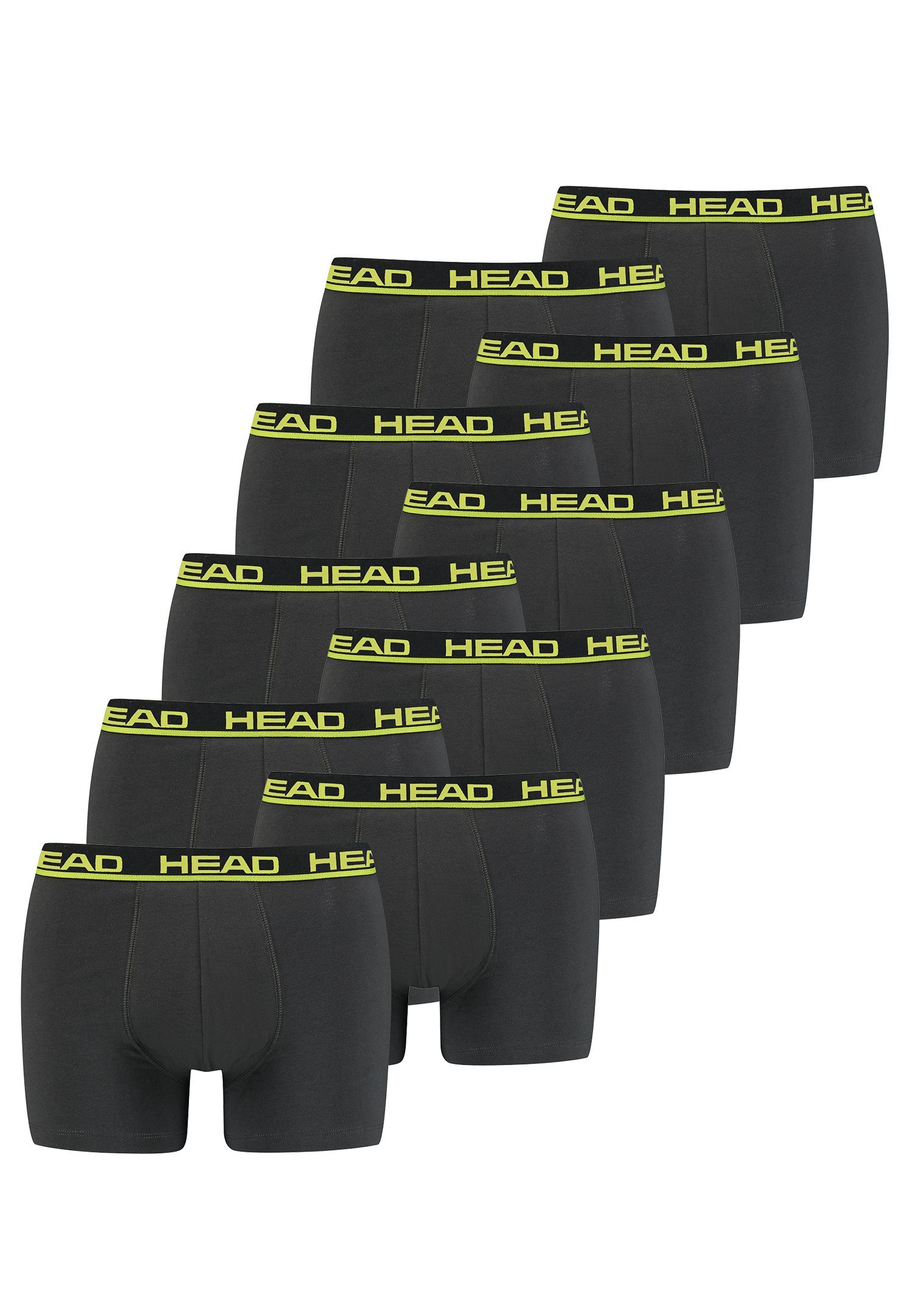 Head Boxershorts Head Basic Boxer 10P (Spar-Set, 10-St., 10er-Pack) 009 - Phantom / Lime