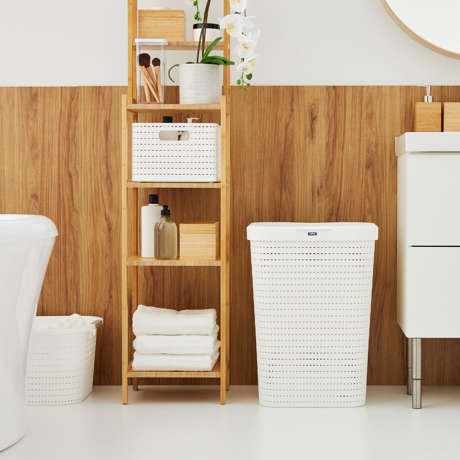 ROTHO Wäschekorb Country Set 2tlg. bestehend aus Korb 40l und Sammler 55l m günstig online kaufen