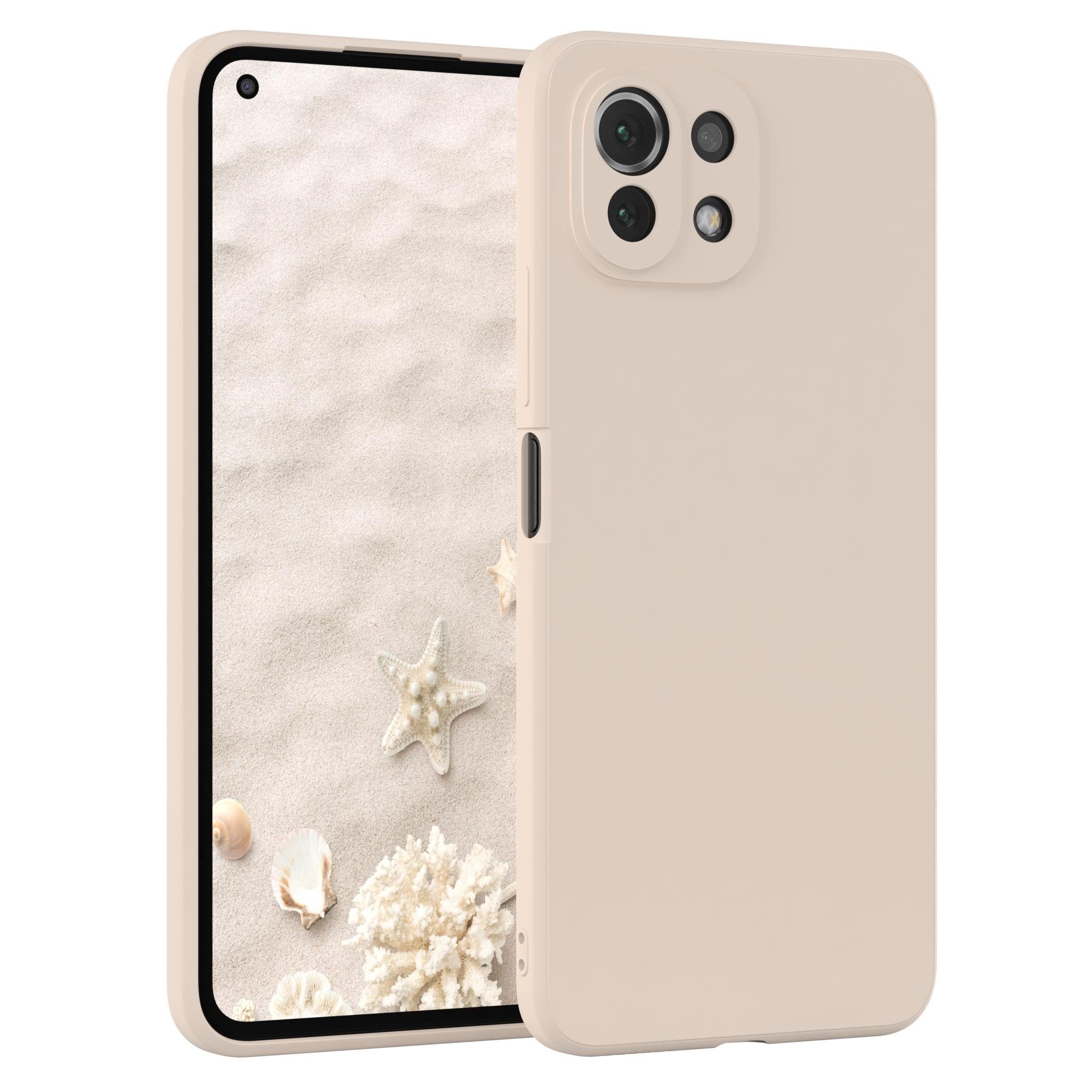 EAZY CASE Handyhülle TPU Hülle für Xiaomi Mi 11 Lite / 5G / NE 6,55 Zoll, Bumper Case Matt Slimcover Silikonschutzhülle elastisch Taupe / Beige