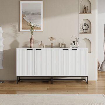 OKWISH Sideboard Aufbewahrungsschrank (mit 2 Türen Lagerung Schrank mit Metallgriffen und Rahmenbeinen)