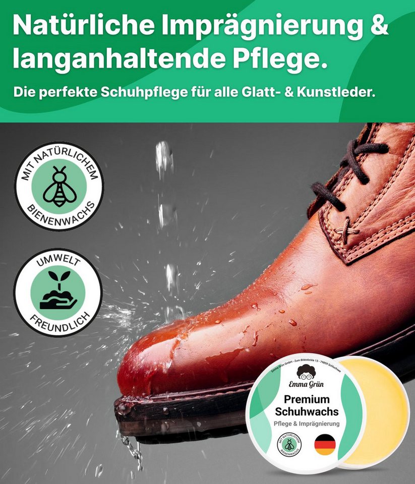 Thumbnail - Emma Grün Schuhwachs Schuhreiniger (Einzelset, [- Pflegt mit Bienenwachs)