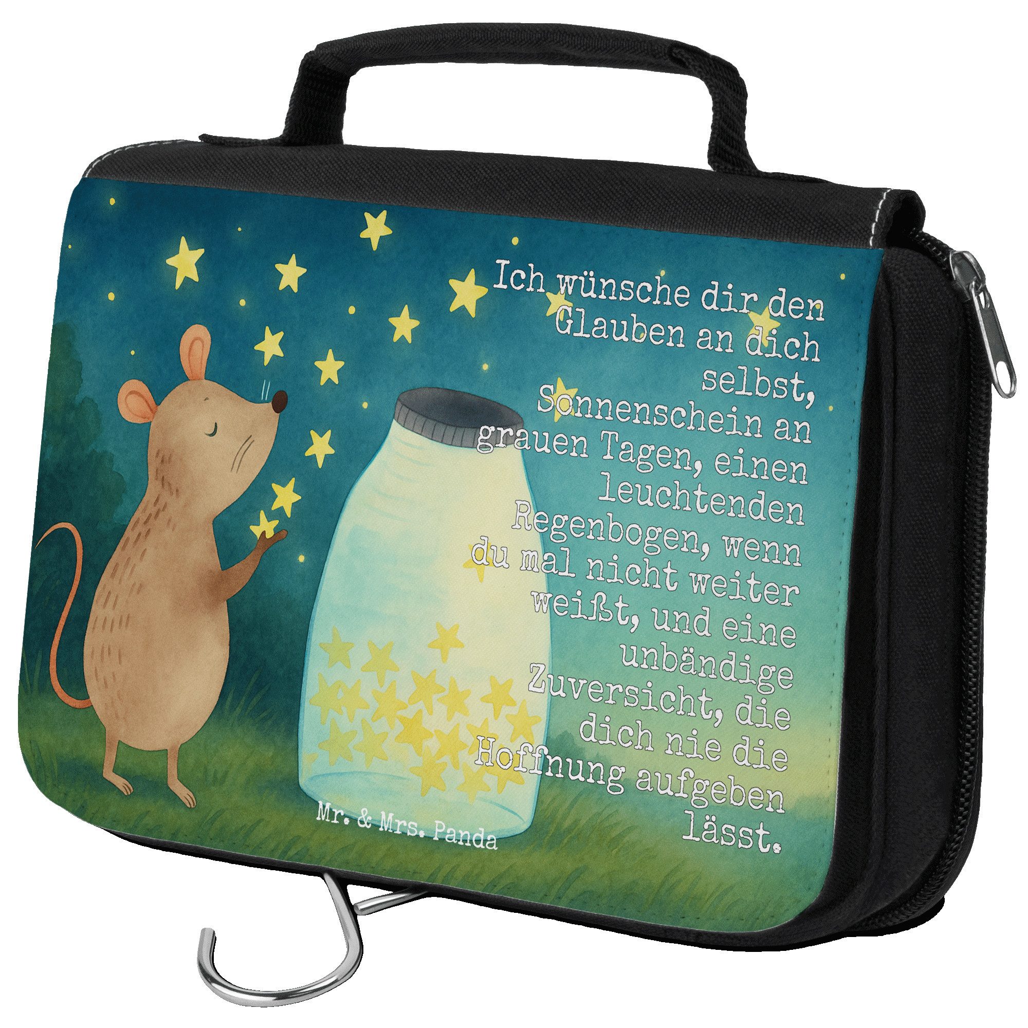Kulturbeutel Maus Sterne Design, badtasche, Weiß, Waschbeutel, Lustige Sprüche, Ge