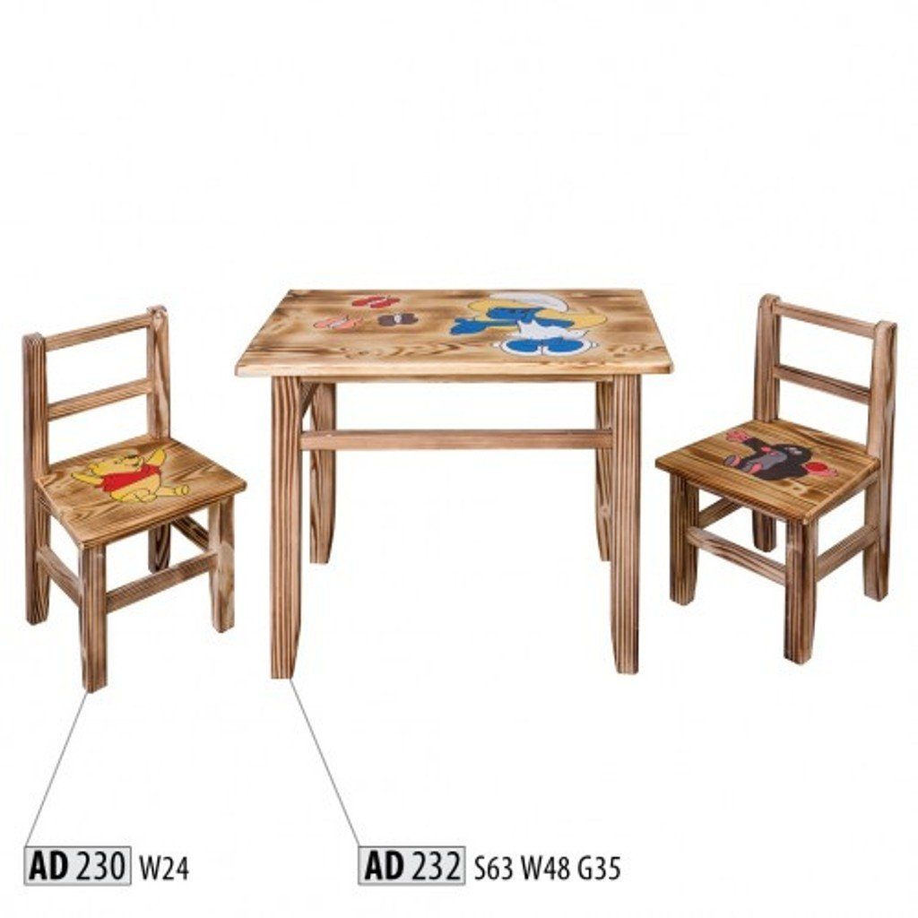 Kinderzimmer Tisch Stühlen, Kindertisch-Set, 3-teilig, Kindertisch, 2 mit Kindermöbel, für JVmoebel