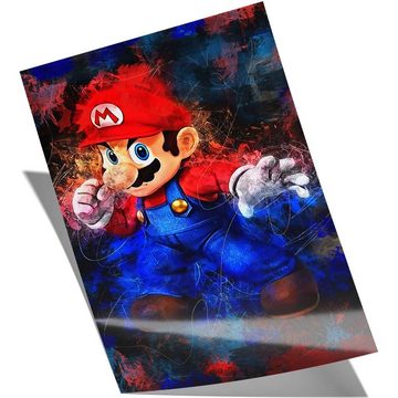 Mister-Kreativ Wandbild Battle Ready Mario - Premium Wandbild, Viele Größen + Materialien, Poster + Leinwand + Acrylglas