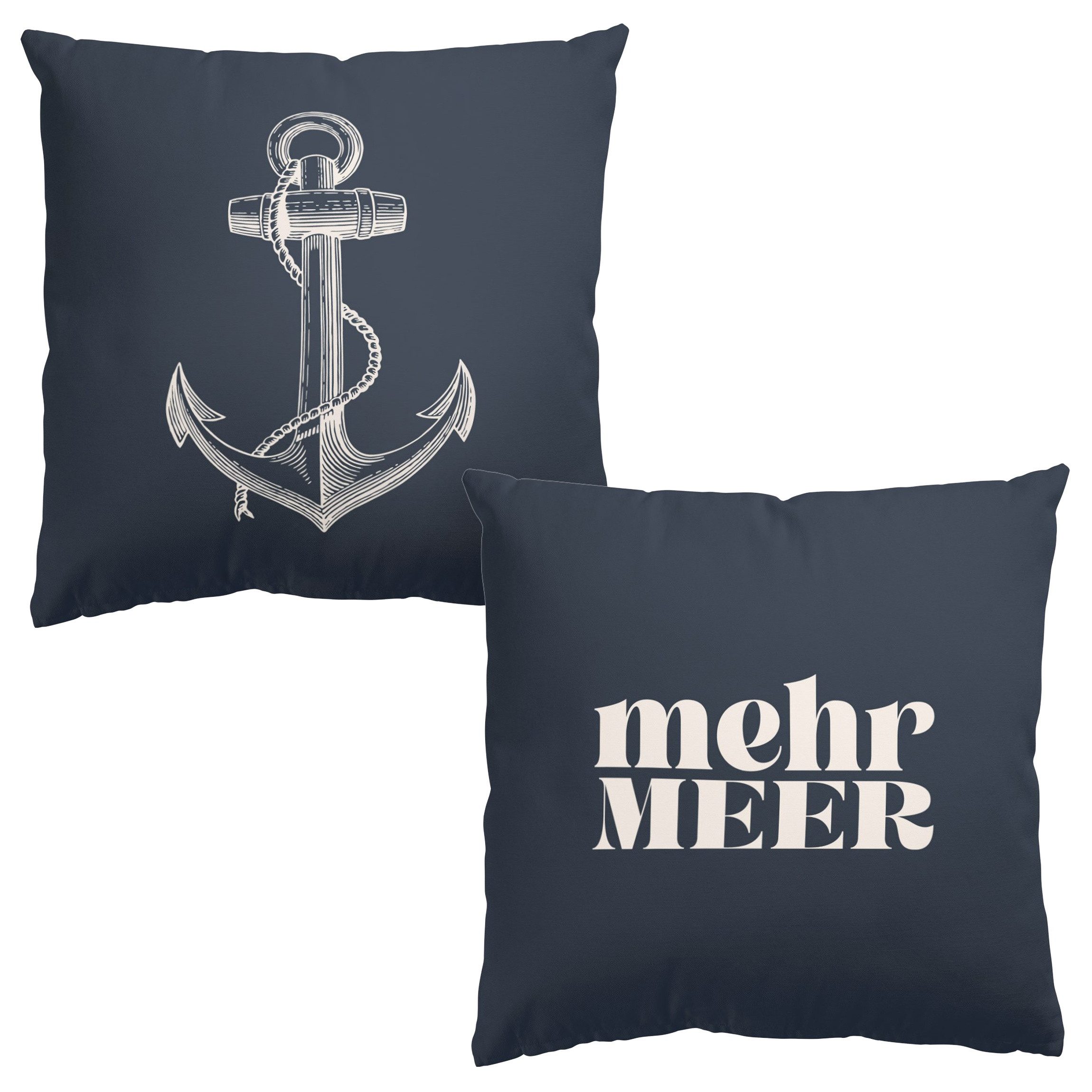 Bilderdepot24 Dekokissen 2-teilig drinnen Kissenhülle/ Sofakissen/ Zierkissen Kissenhülle blau, Bezug mit / ohne Füllung Zierkissen Outdoor Sofa Bett