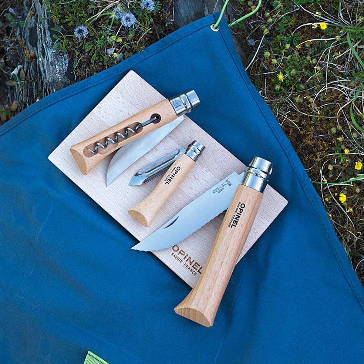 Küche Taschenmesser Messer Taschen Stahl Koch Camping, Outdoor Set Brett Opinel Picknick Holz