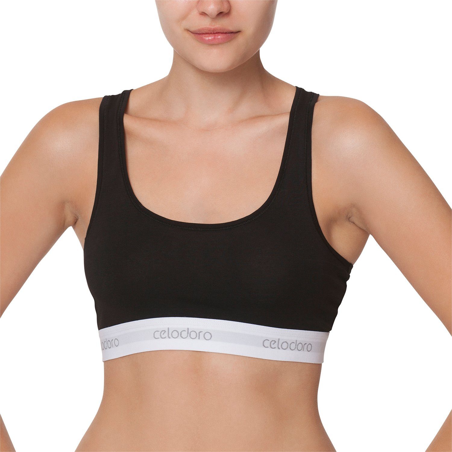 celodoro Bustier Bustier mit Webgummi-Bund - Sport Bra Top mit Markenlogo günstig online kaufen