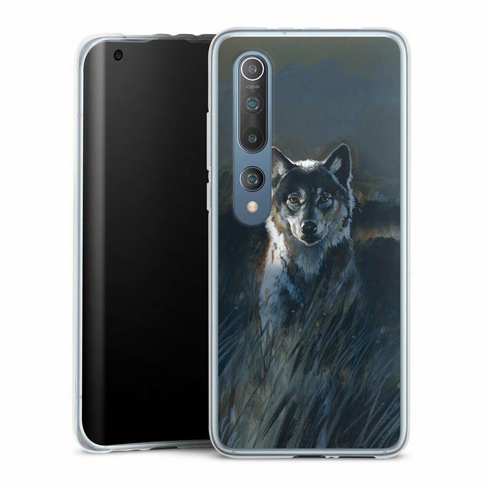 DeinDesign Handyhülle Wolf Natur Malerei Wolf 2 Xiaomi Mi 10 Silikon Hülle Bumper Case Handy Schutzhülle