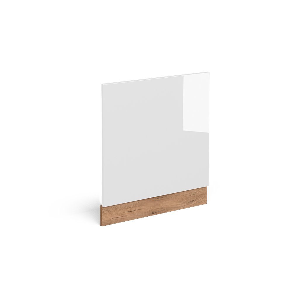 Vicco Frontblende R-Line, Weiß Hochglanz/Goldkraft Eiche, 60 cm ohne Arbeitsplatte (1 St)