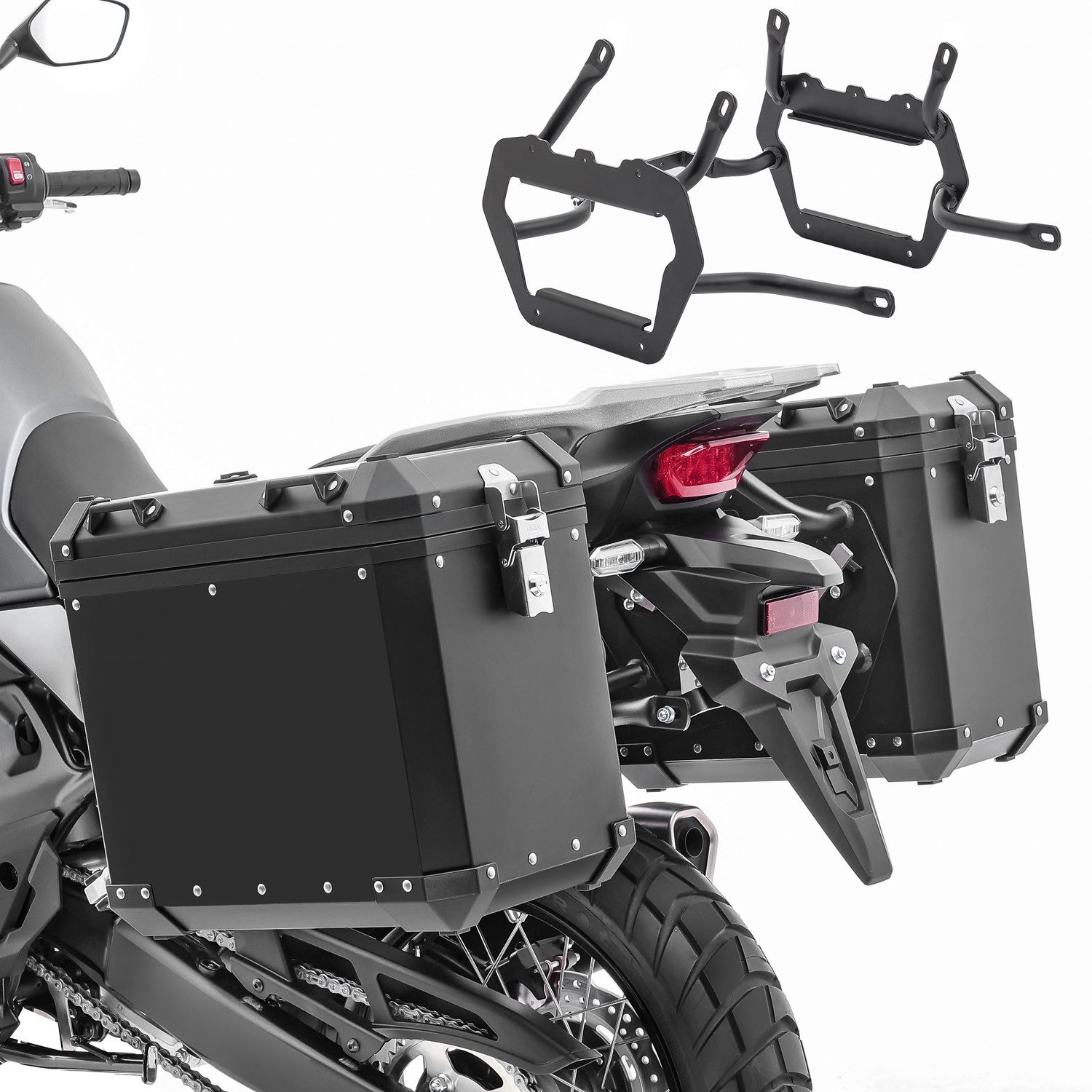 Bagtecs Kofferset Set Alukoffer + Kofferträger passend für Honda Transalp XL 750 23-26 A