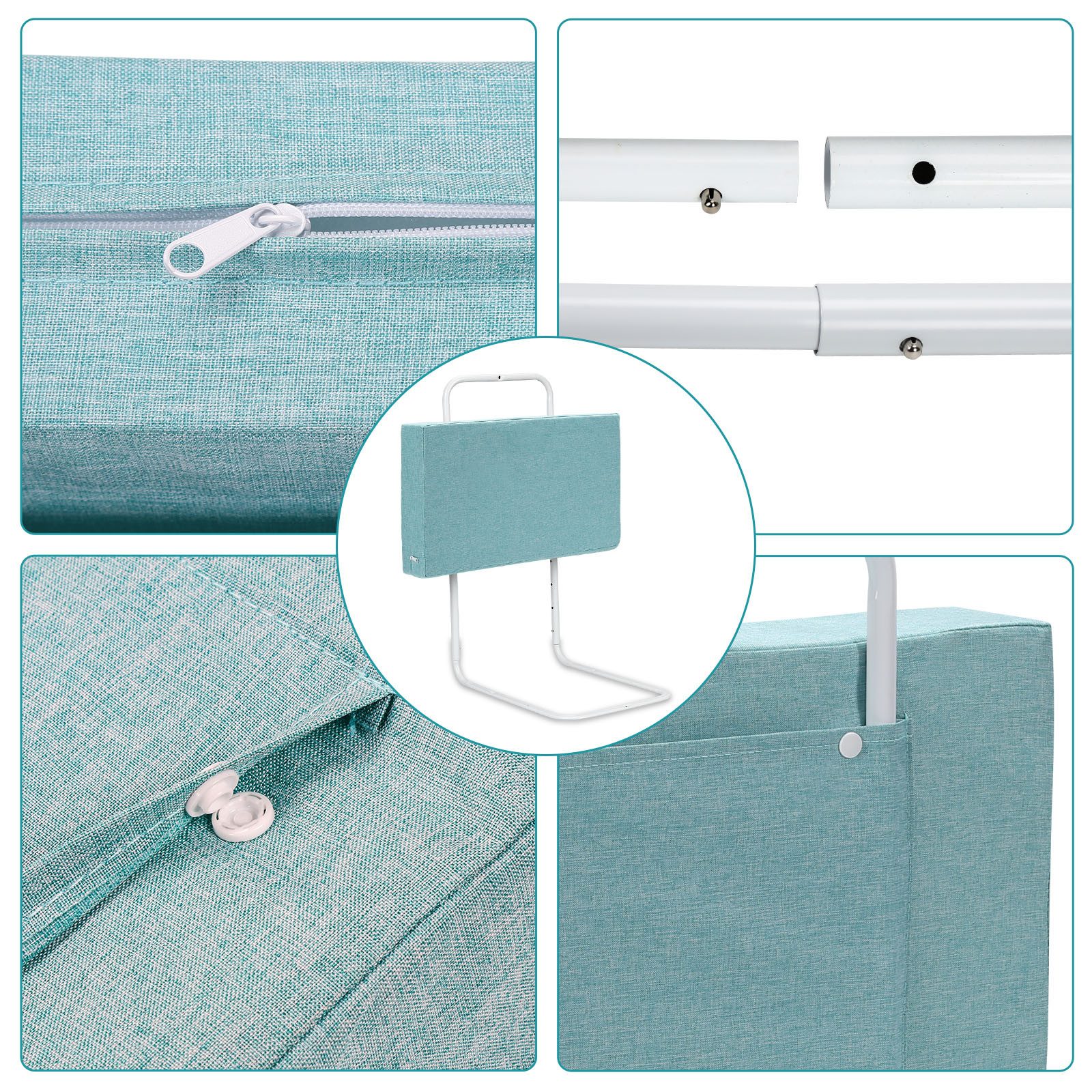 Clanmacy Bettschutzgitter Bettgitter Bettschutzgitter Kinder Verstellbares Seitenschutz 50/60cm (1 St), 40-60cm Höhenverstellbar – Bild 5 von 5