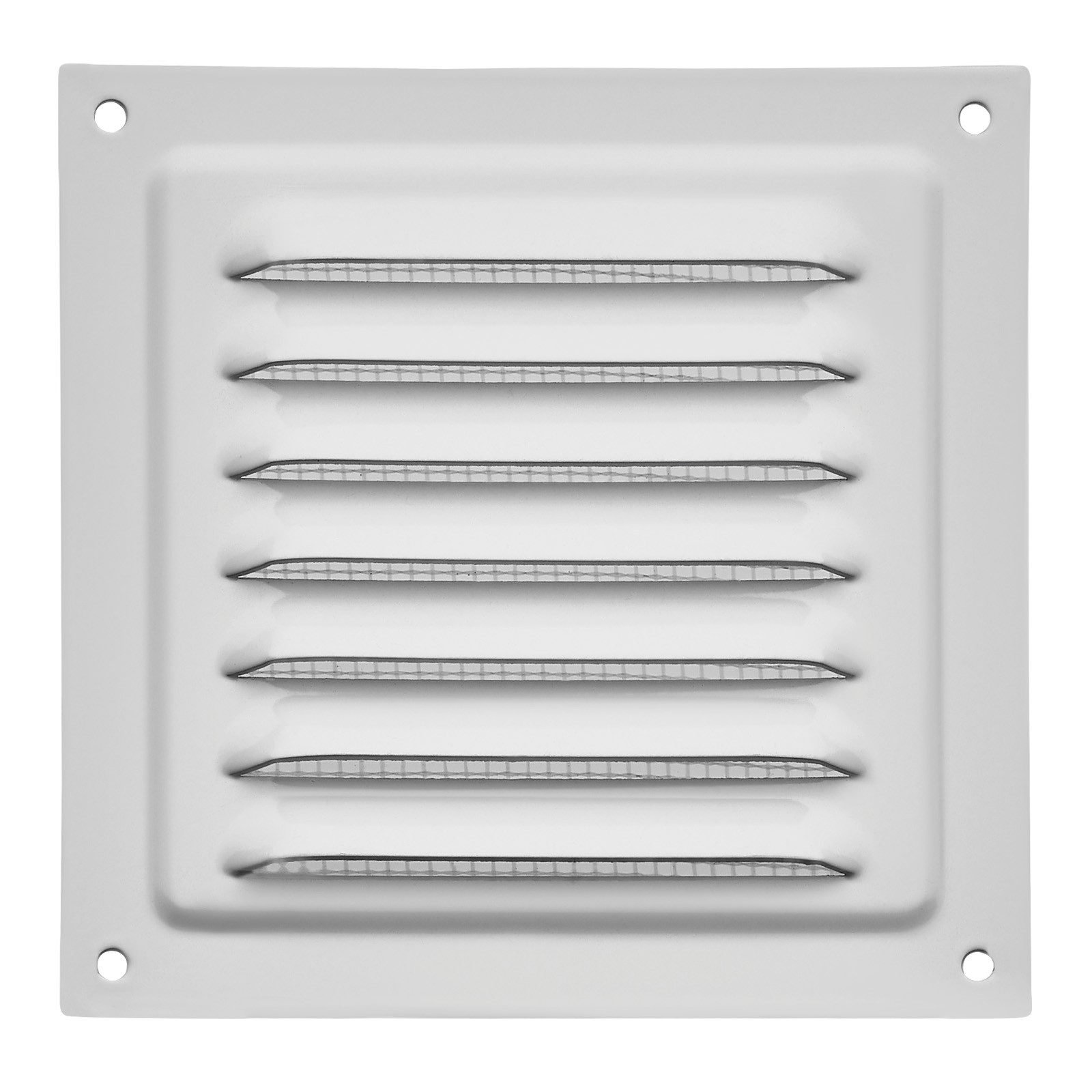 SO-TECH® Вентиляционные решетки aufschraubbar mit Insektenschutz Wetterschutz Alumium (1 St), 125x125 mm weiß