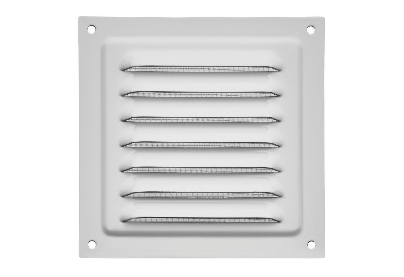 SO-TECH® Lüftungsgitter aufschraubbar mit Insektenschutz Wetterschutz Alumium (1 St), 125x125 mm weiß