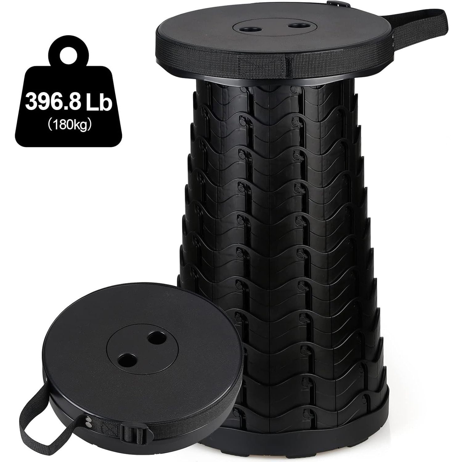 AKKEE Klappstuhl Tragbarer Klappstuhl Klapphocker Hocker Tragkraft 180 kg, höhenverstellbar und stabil