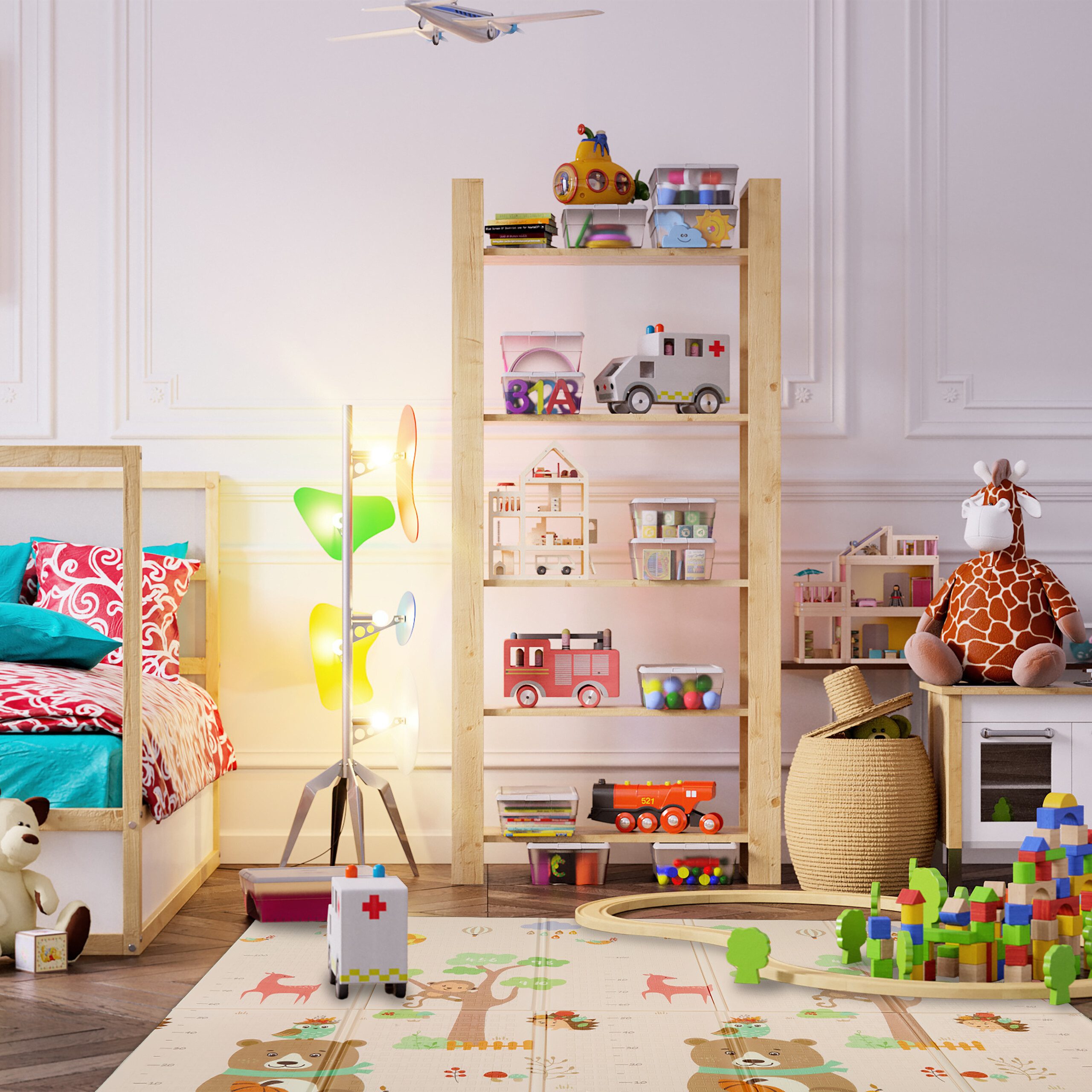 relaxdays Spielmatte Faltbare Spielmatte Tiere (1-St)