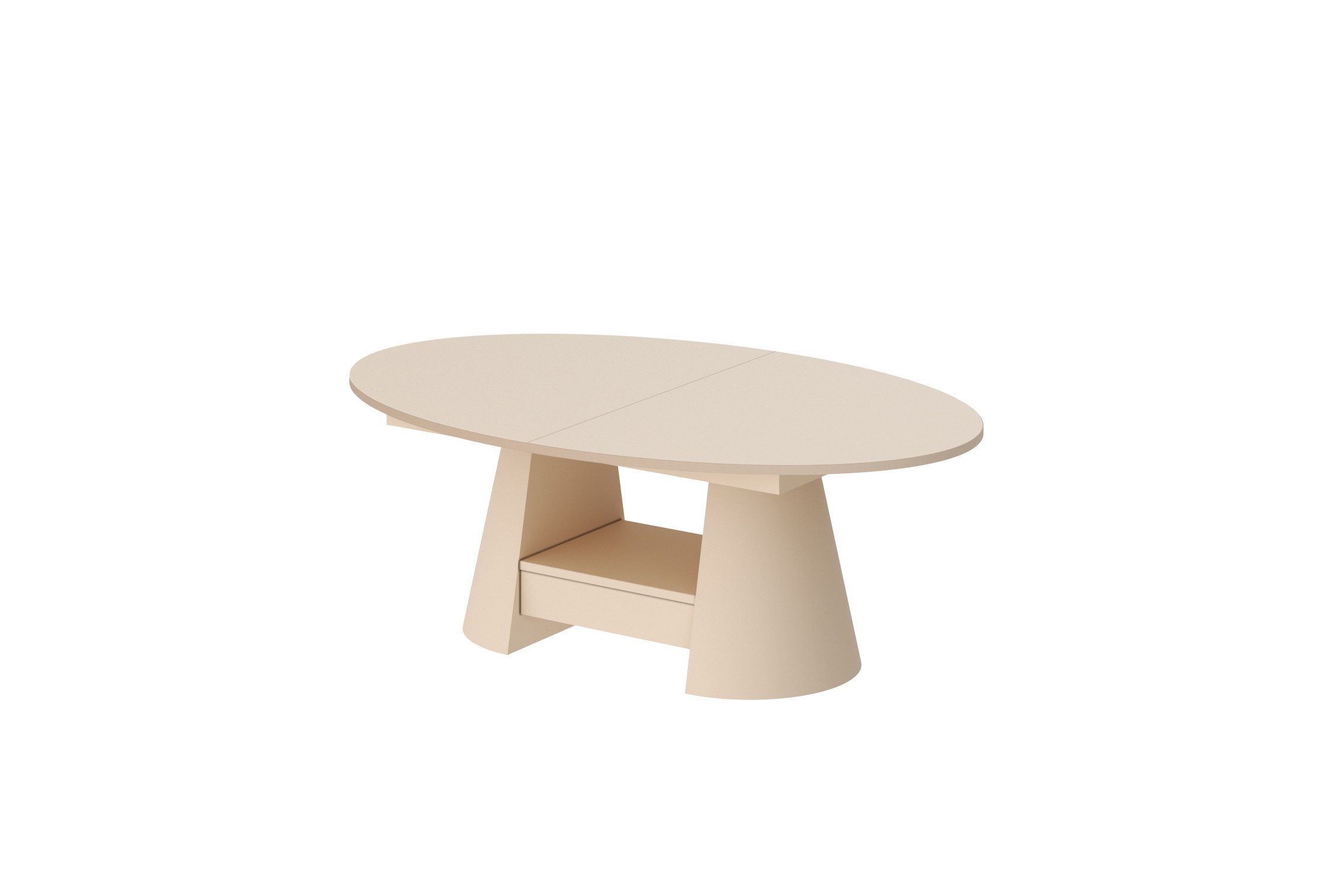 designimpex Couchtisch Calabrio oval höhenverstellbar ausziehbar Schublade Tisch Esstisch, Funktionstisch, Wohnzimmertisch, Tisch, Esstisch, Sofatisch