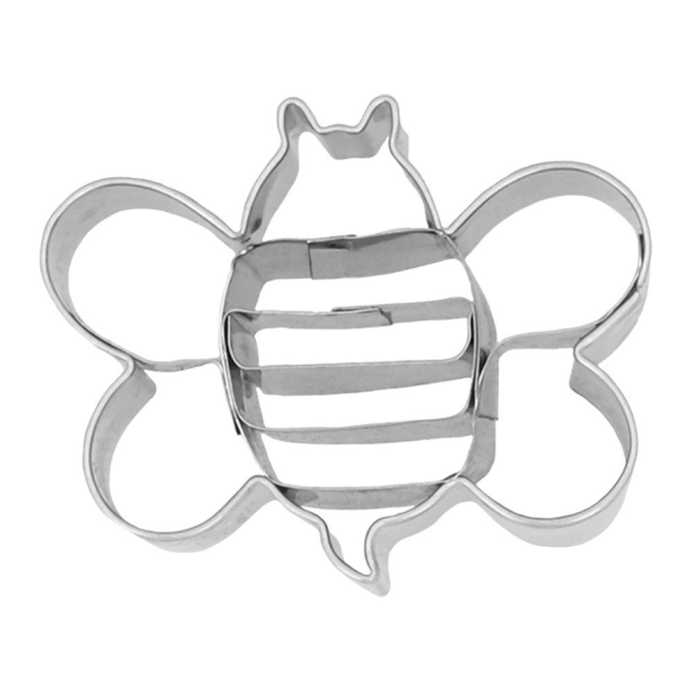 RBV Birkmann Ausstechform Ausstechform Biene 5 cm für Plätzchen und Fondant, Edelstahl, Innenprägung