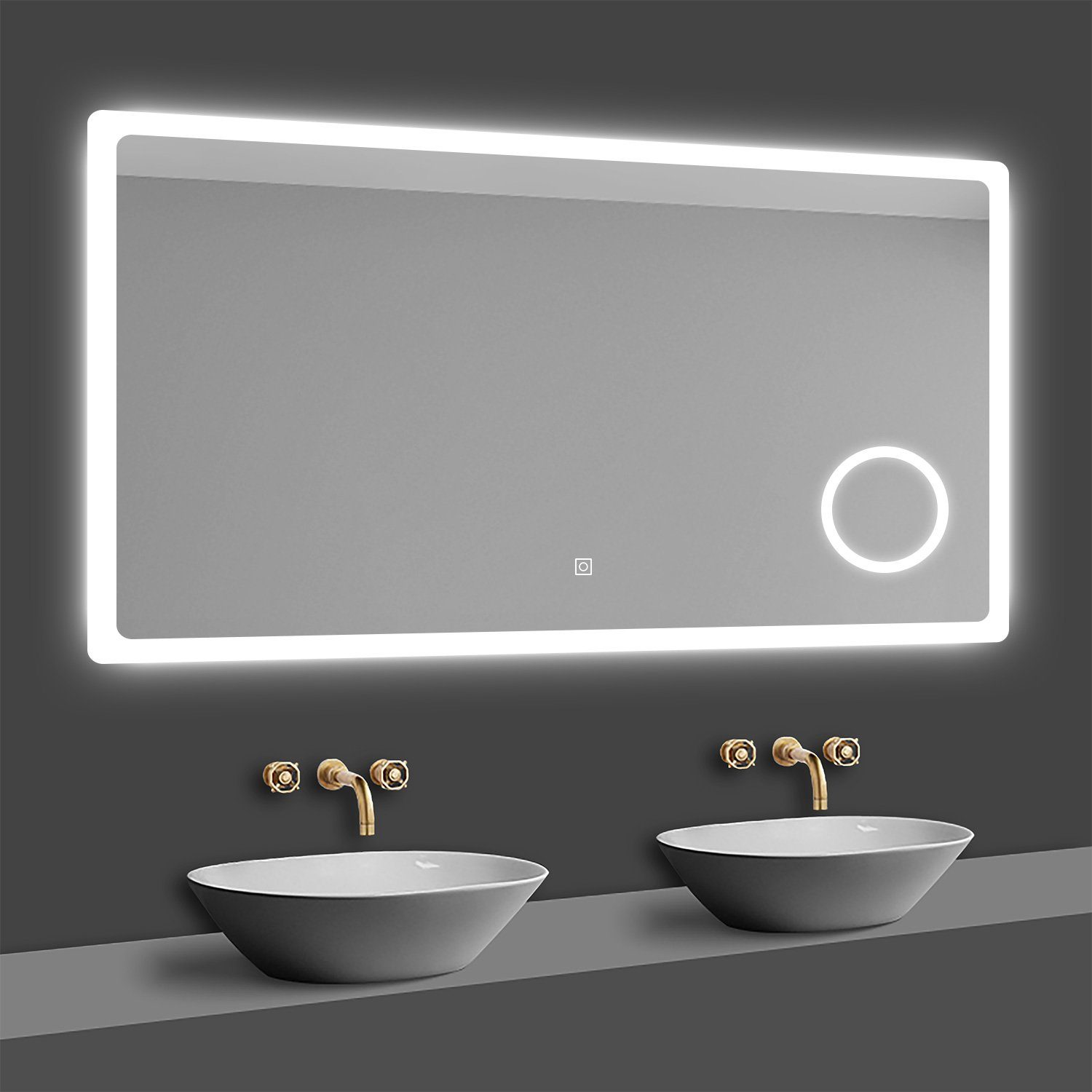 Badspiegel LED Beleuchtung Kalt/Neutral/Warmweiß Dimmbar Beschlagfrei