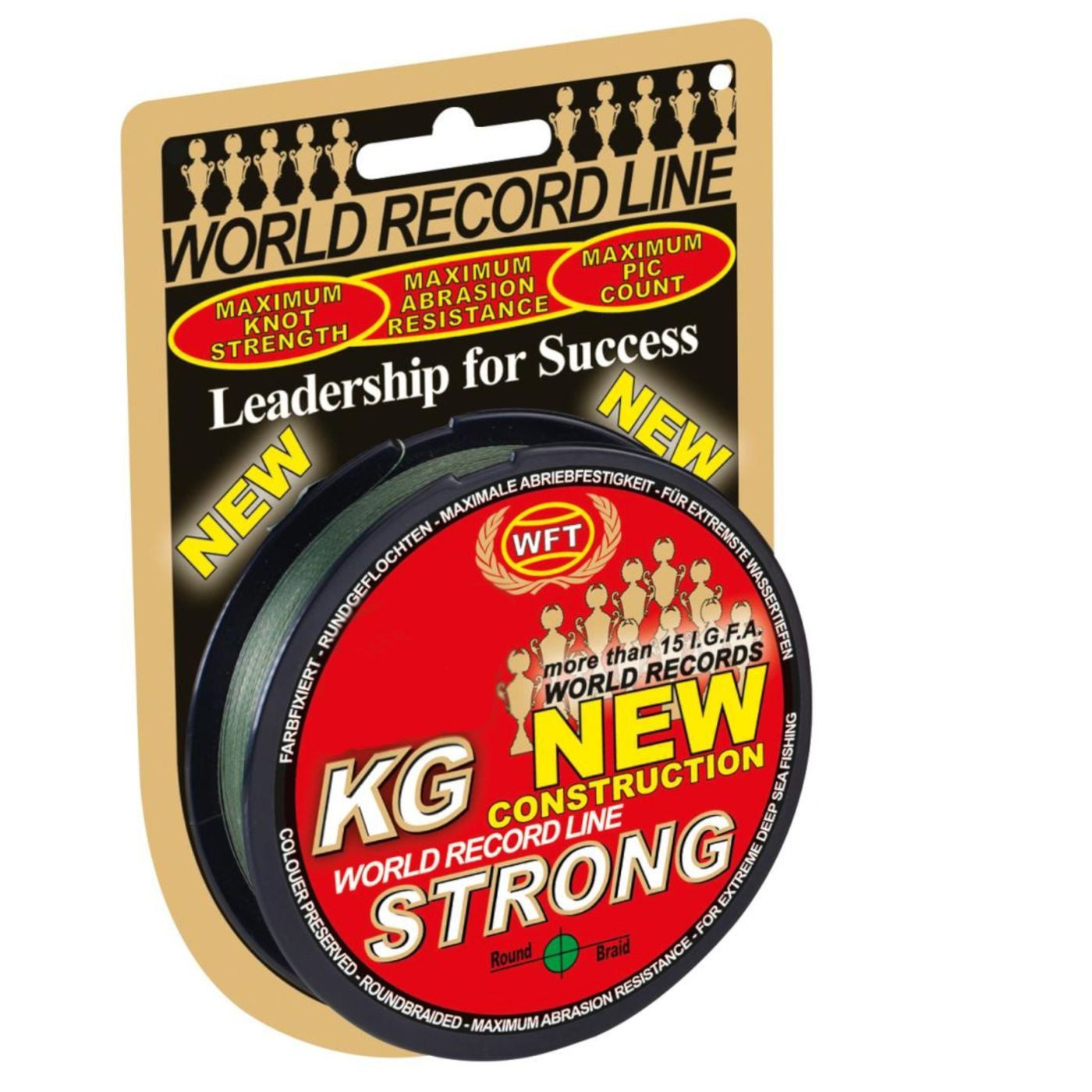 Angelschnur WFT 0,52mm 86kg Strong Green - 250m geflochtene Angelschnur