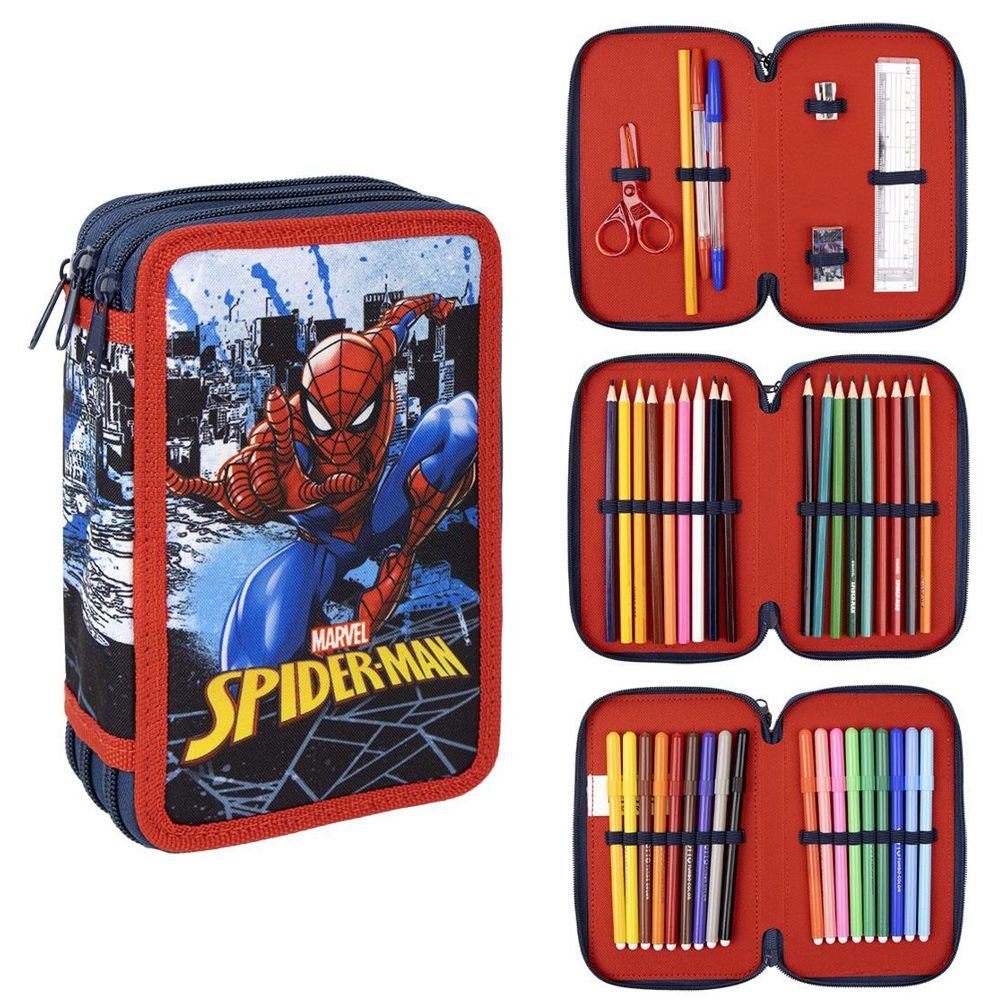MARVEL Federtasche Federtasche gefüllt Marvel Spiderman Kinder Federmappe Stifte-Etui