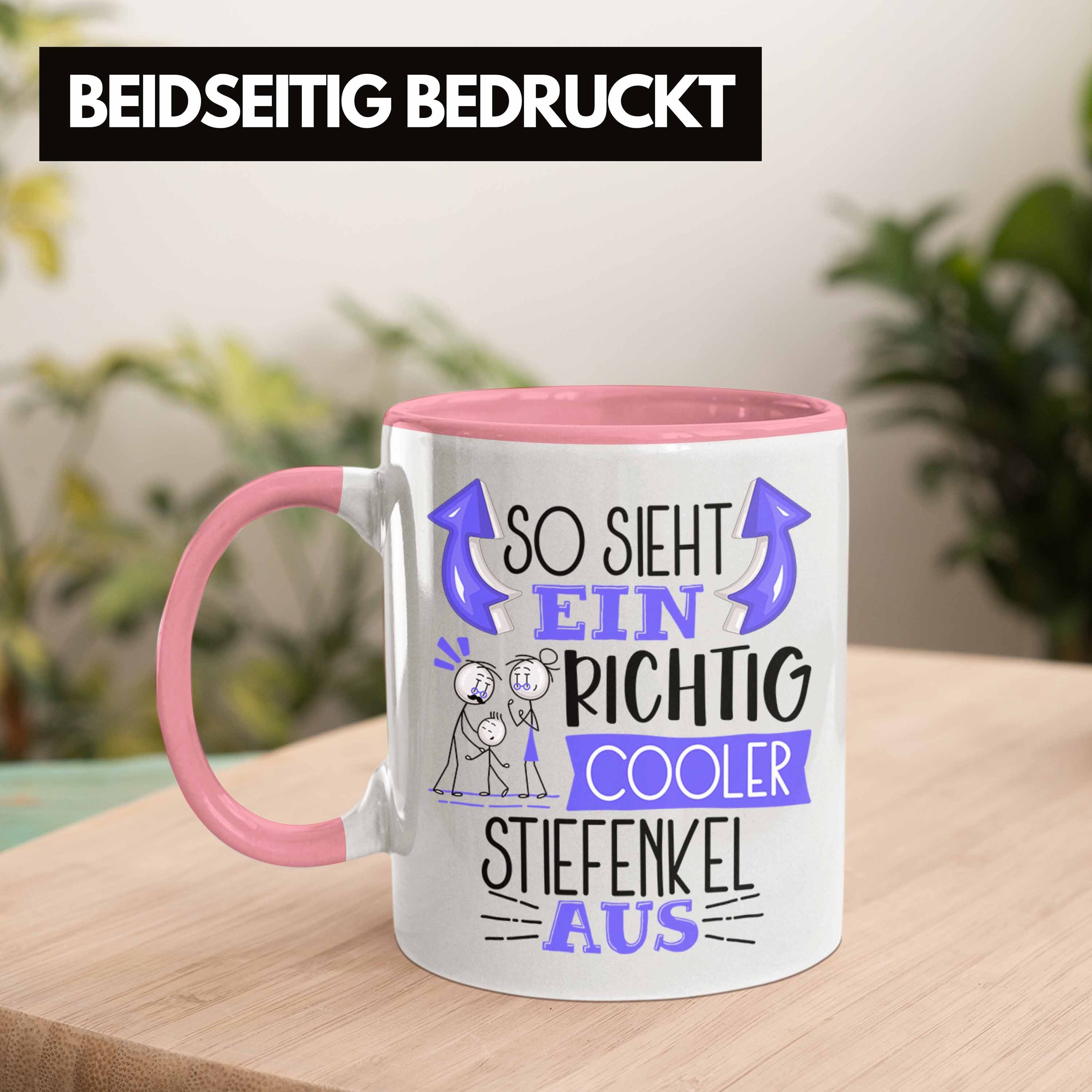 Ein Tasse Stiefenkel RIchtig Rosa Trendation Cooler Stiefenkel Tasse Geschenk Sieht Aus So