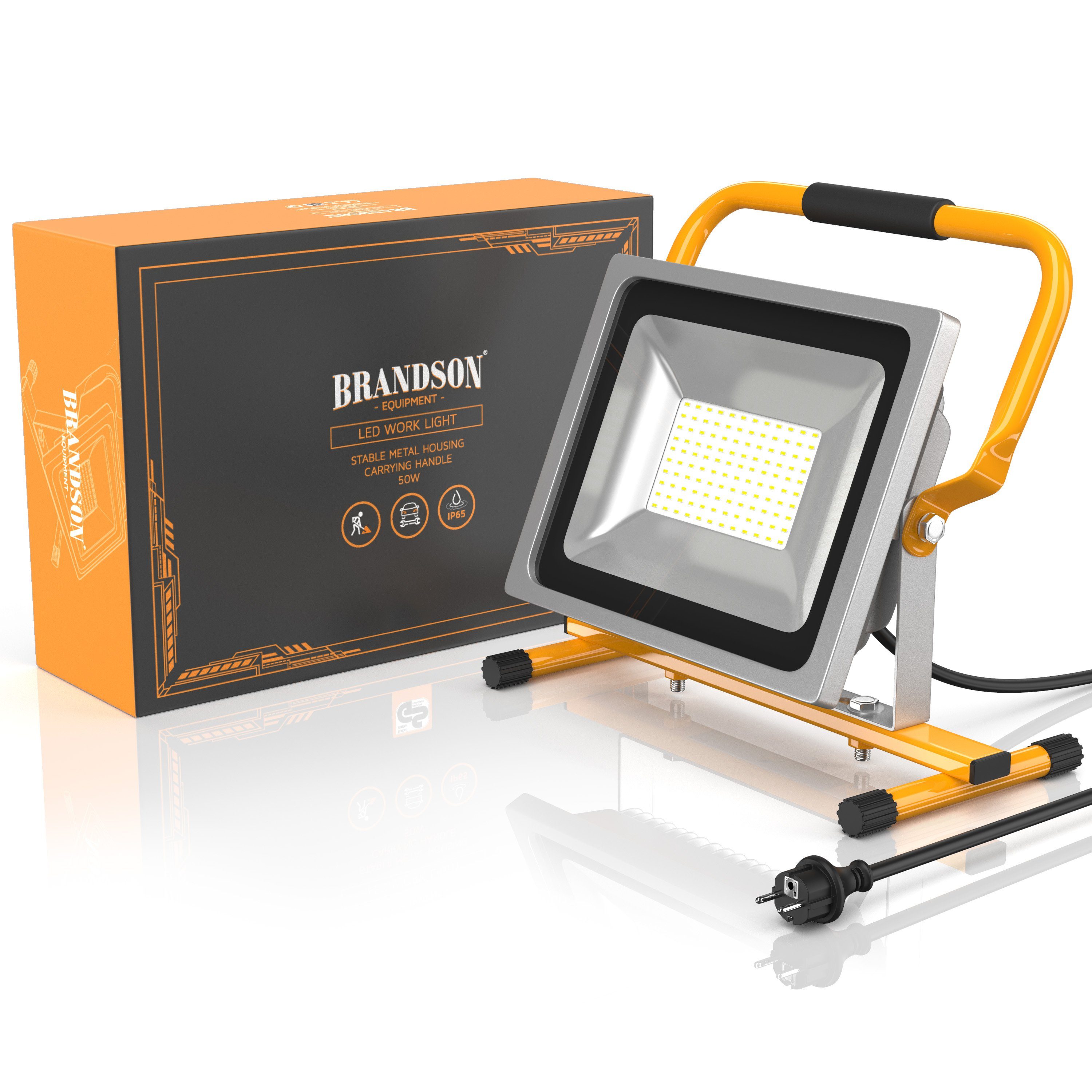 Brandson construction light, 50W LED outdoor construction light IP65 protection rating / Low heat generation