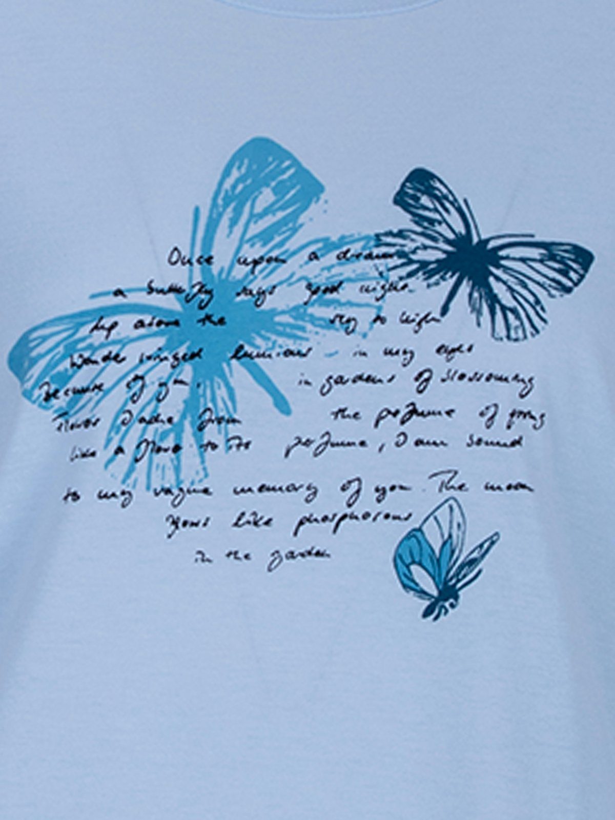 Blumenranken - Kurzarm zeitlos Nachthemd Nachthemd blau