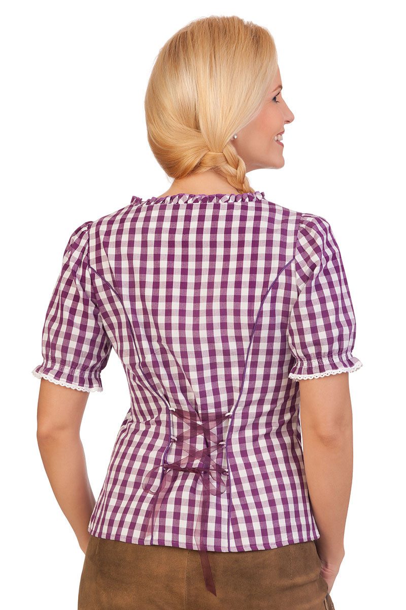 Spieth & Wensky Trachtenbluse Trachtenbluse - WINKA - aubergine, türkis