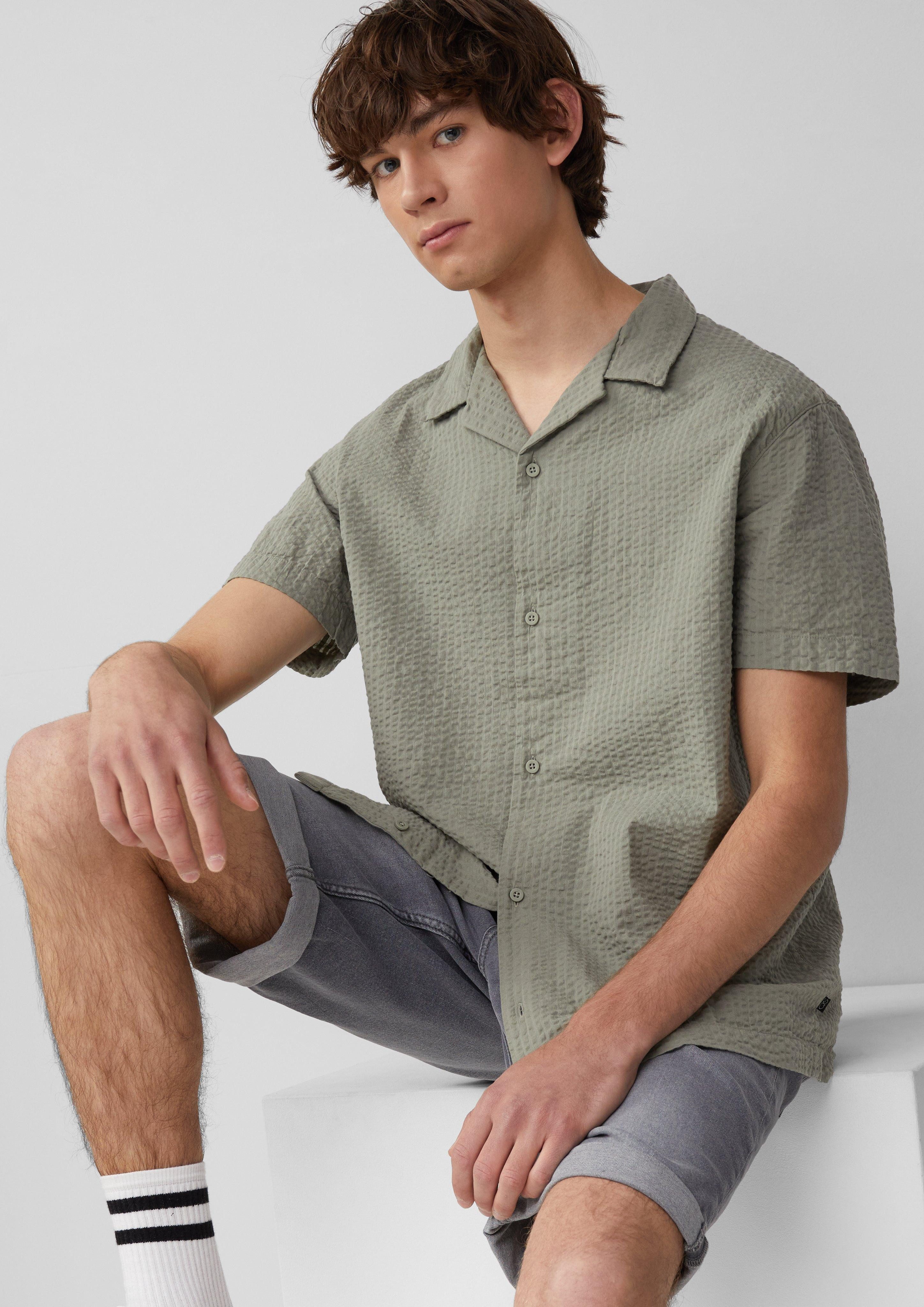 Kurzarmhemd Resort Fit: Hemd aus Seersucker