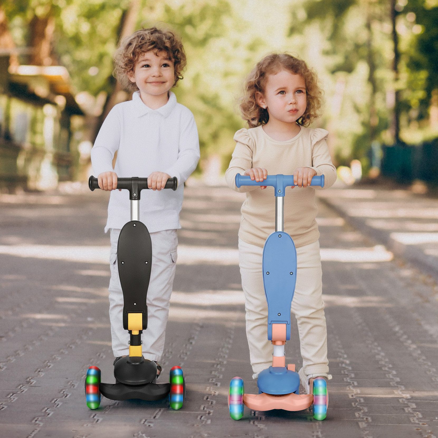 BremToy Dreiradscooter Kinderroller Tretroller Faltbar Scooter 1-8 Jahren