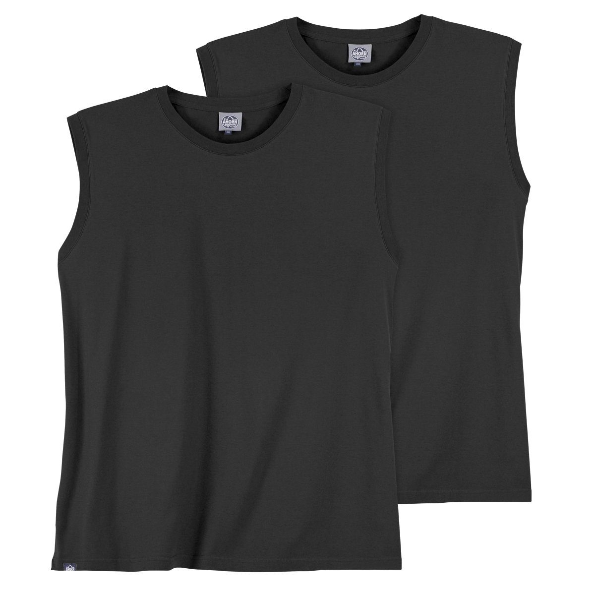 AHORN SPORTSWEAR Muscleshirt Basic Tank Top 2er-Pack schwarz Übergröße Ahorn Sportswear