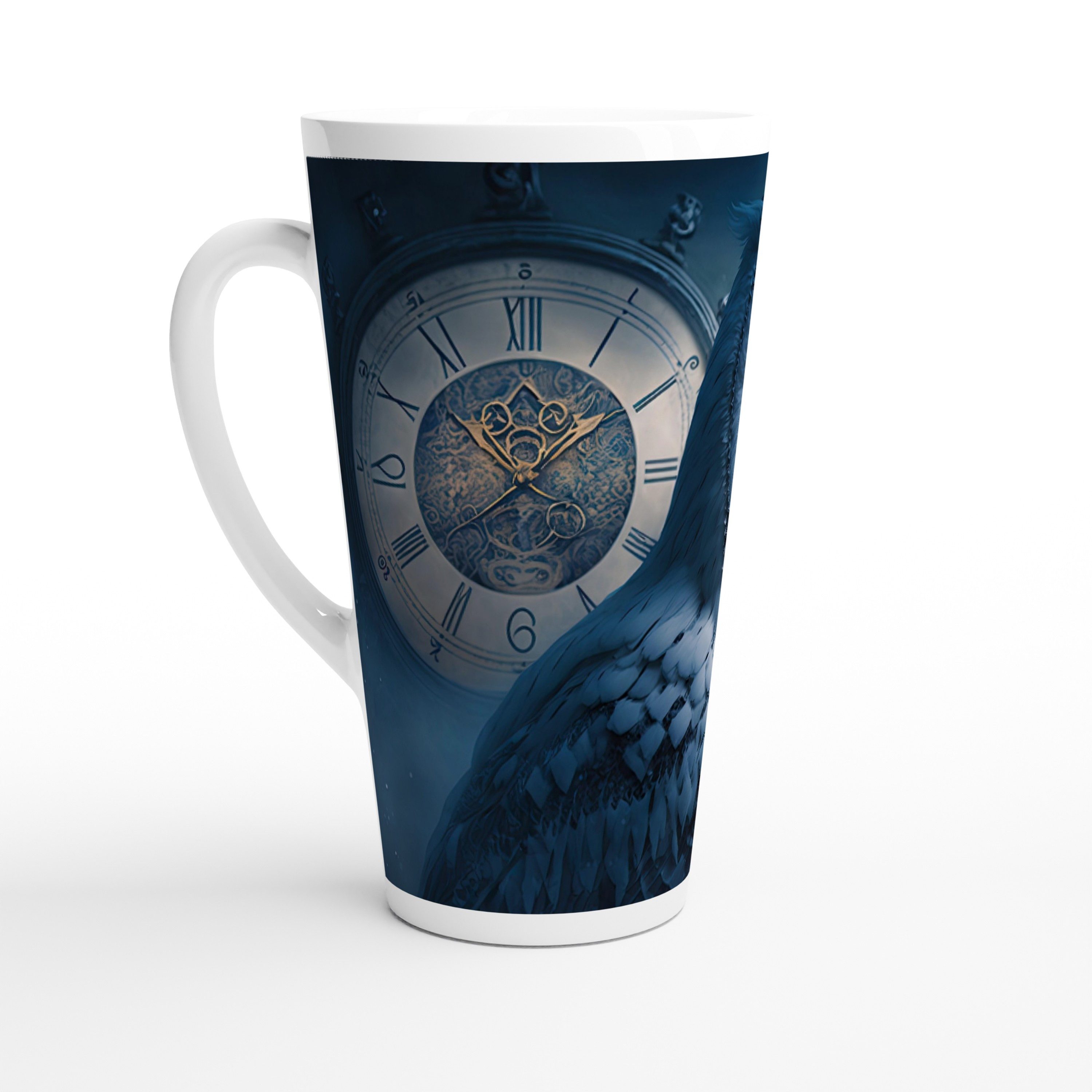 Alltagszauber Latte-Macchiato-Tasse - Jumbo-Becher SCHNEEEULE, Keramik, extra groß, für ca. 500ml Inhalt