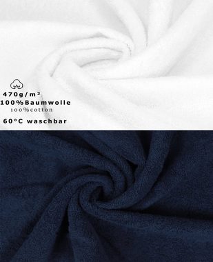 Betz Handtuch Set 6-TLG. Handtuch-Set Premium, 100% Baumwolle, (Set, 6-tlg), Farbe dunkelblau und weiß