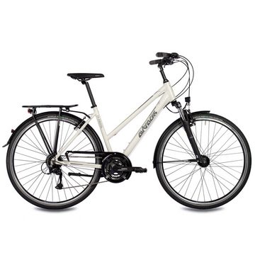 Airtracks Trekkingrad Damen Trekking Fahrrad 28 Zoll Trekkingrad TR.2820L, 24 Gang SHIMANO ACERA RD-T3000, Kettenschaltung, Weiß Matt - Rahmenhöhen 48 cm & 52 cm » Modeljahr 2024 «