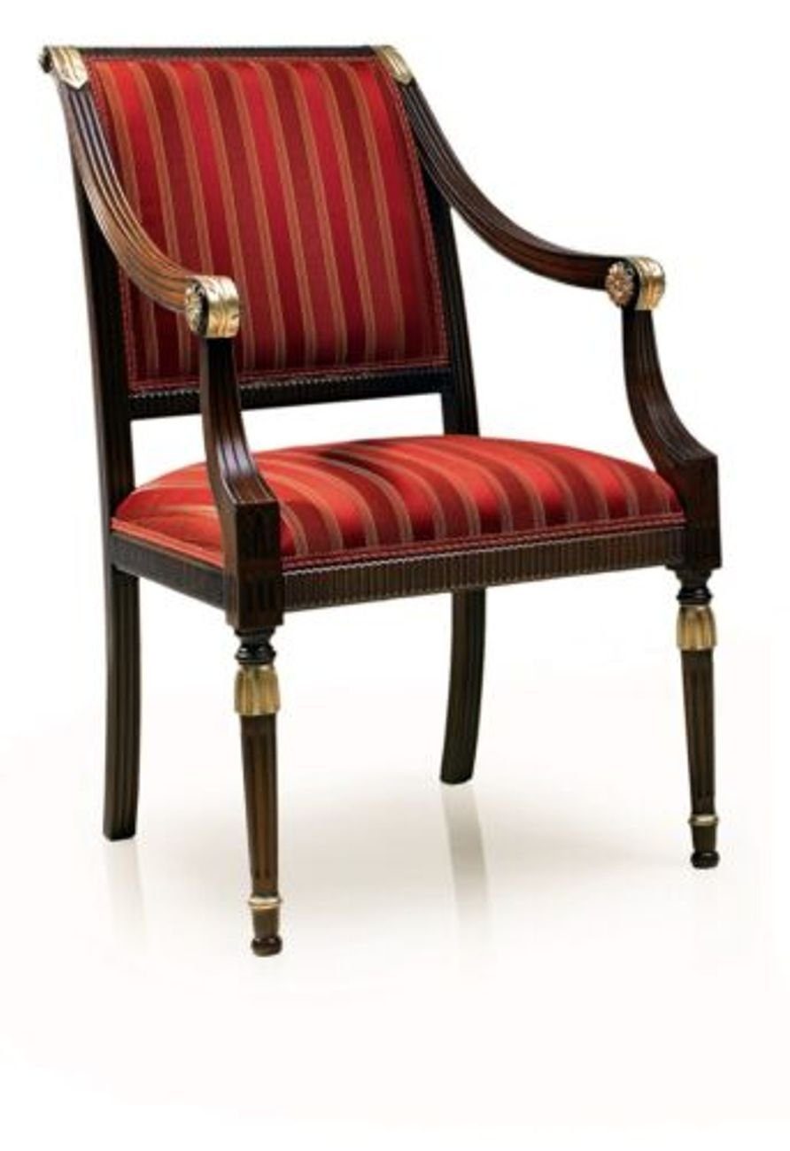 JVmoebel Armlehnstuhl, Esszimmer Holz Stühle Polster mit Armlehne Stuhl Rot Design Lehnstuhl