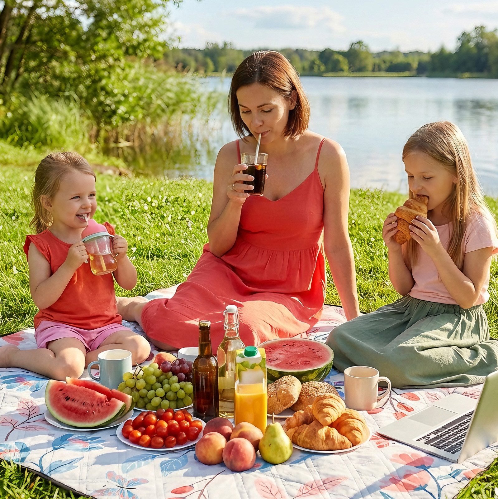 Picknickdecke Picknickdecke Wasserdicht Campingdecke 200x200 cm, Sekey, 3-Schicht mit PEVA Unterseite, für 4–6 Personen, für Strand & Camping