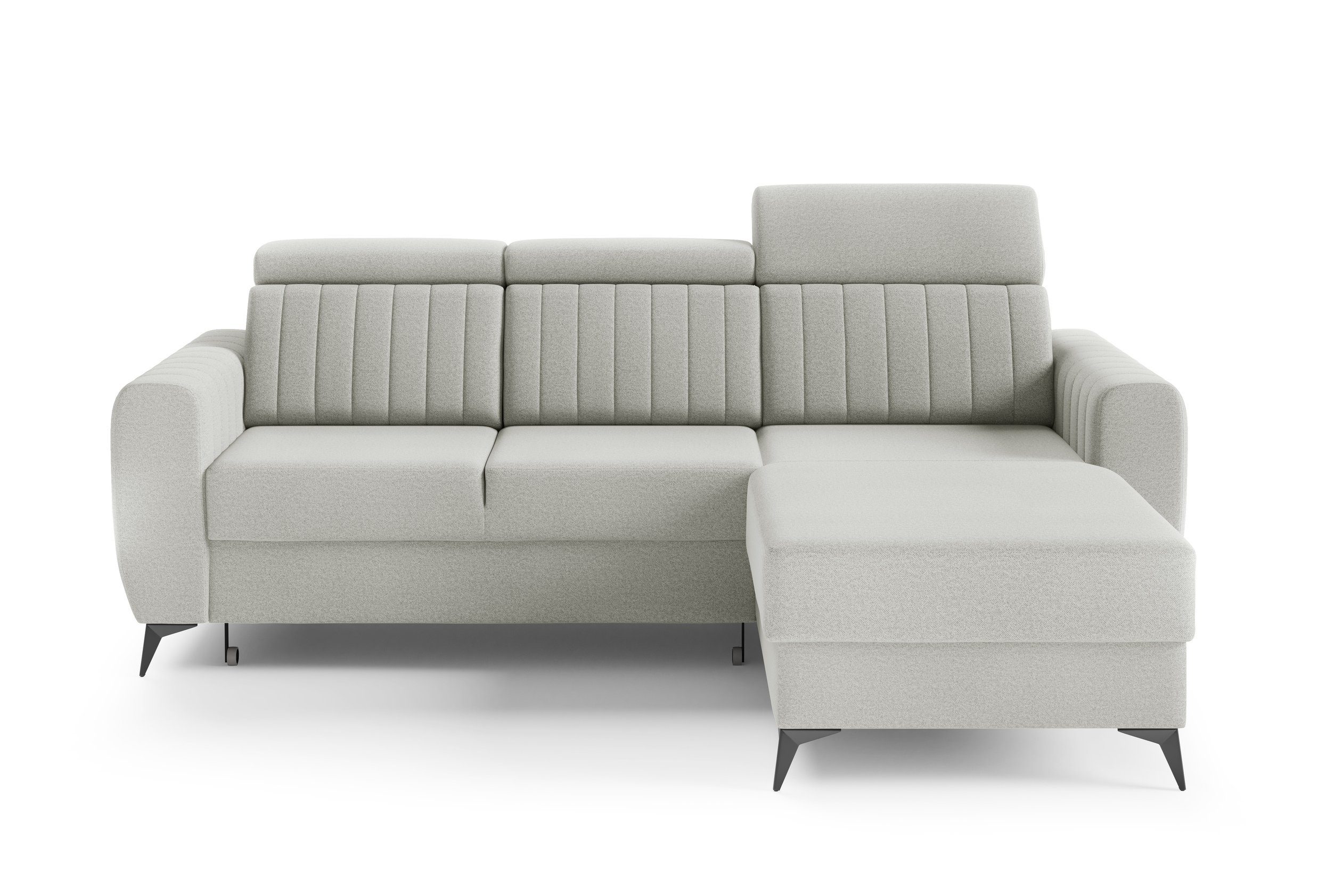 MOEBLO Ecksofa MOSTA I, Couch für Wohnzimmer, Schlafsofa Sofagarnitur Sofa Eckcouch L-Form Wohnlandschaft, Verstellbaren Kopfstützen - (BxHxT): 238x93/109x176 cm, mit Bettkasten und Schlaffunktion