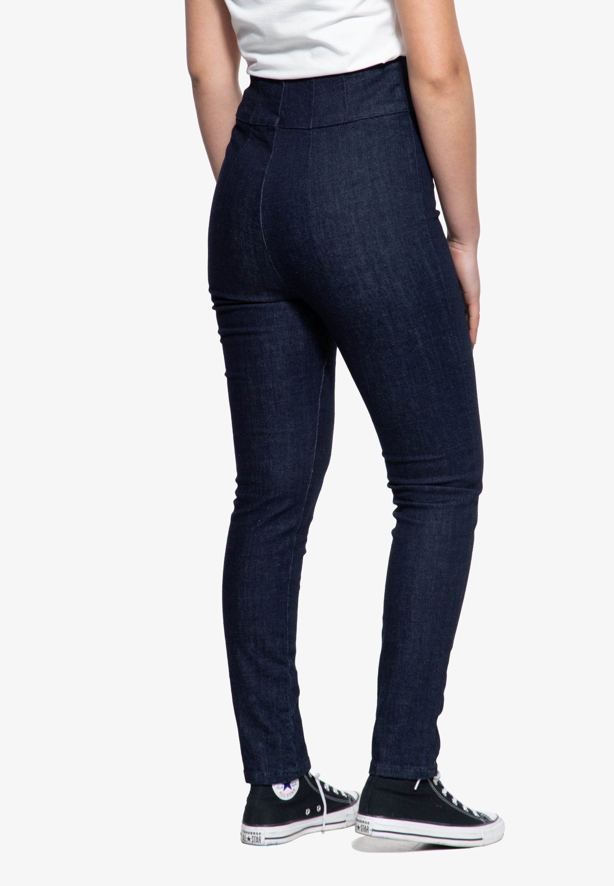 QueenKerosin Slim-fit-Jeans mit Knopfleiste