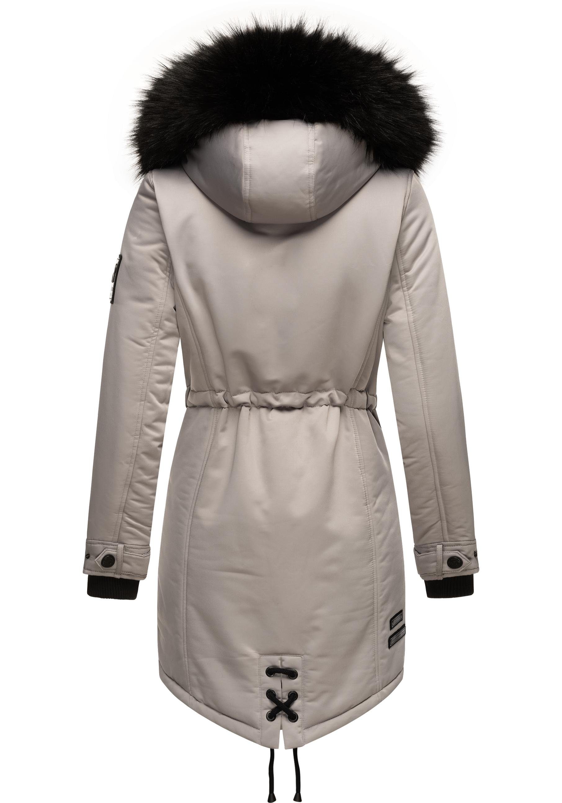 Navahoo Wintermantel Luluna Prc edler Parka mit großer Kunstfellkapuze