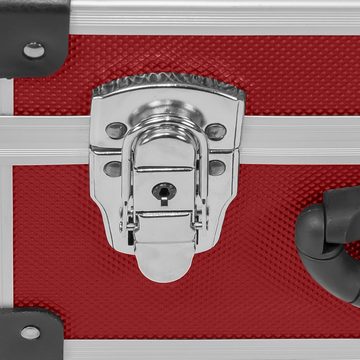 Kreator Aufbewahrungsbox VARO 2x Alukoffer Aluminiumkiste Werkzeugkiste Lagerbox Rot + 2x Tragegurt
