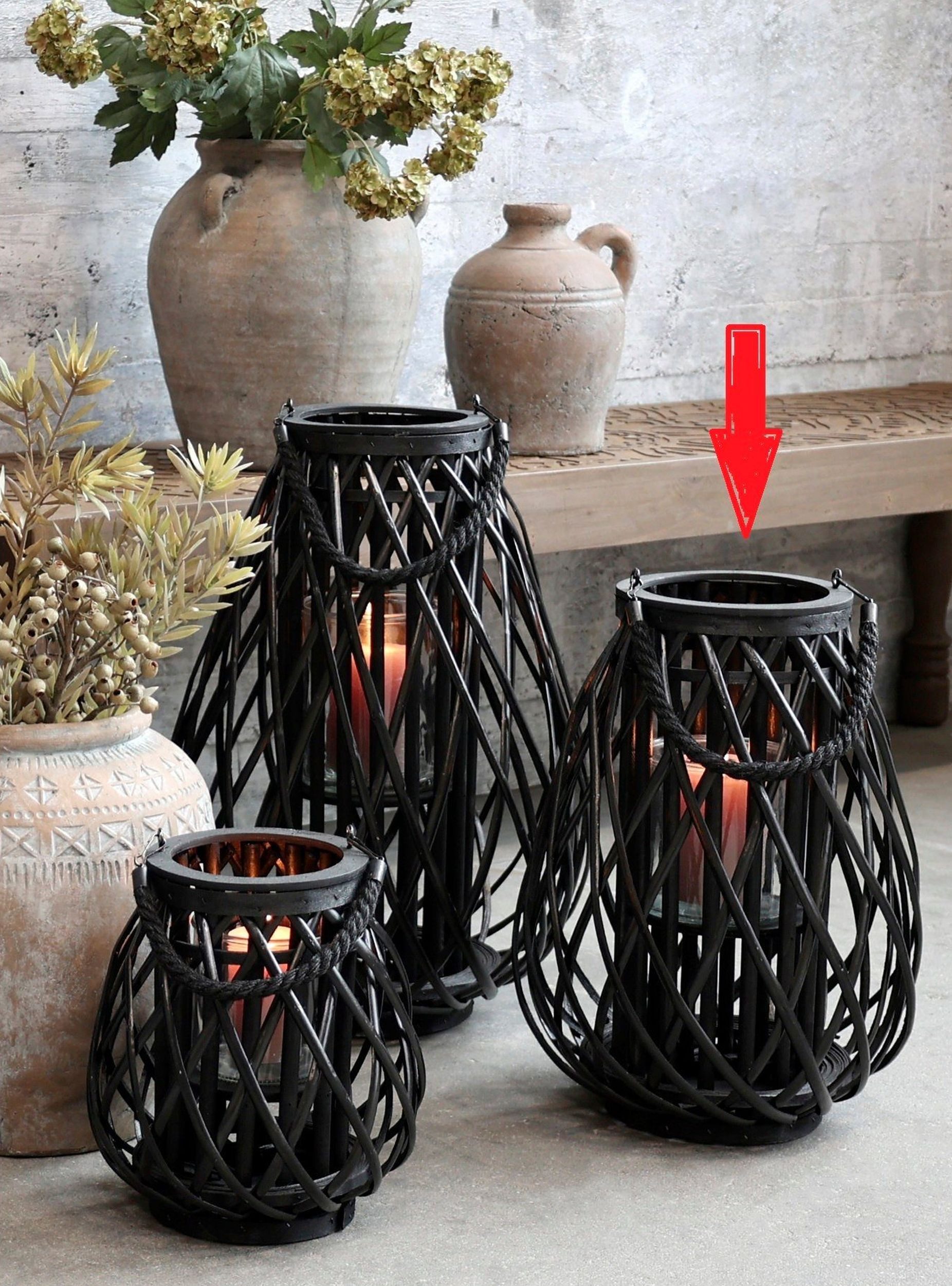 Chic Antique Windlicht Lampe Laterne geflochten günstig online kaufen