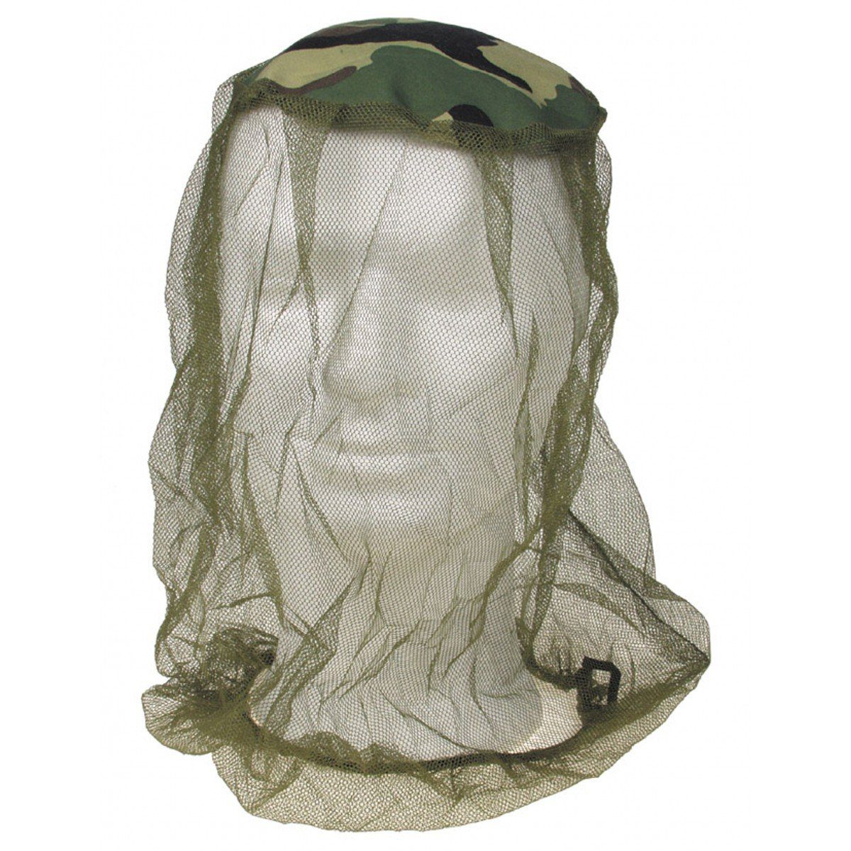 MFH Outdoorhut Moskito Kopfnetz, oliv-woodland, Gummizug