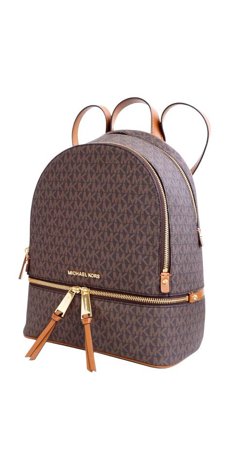 MICHAEL KORS Rucksack Michael Kors Rhea Zip Medium Backpack Damen Rucksack Braun Logo