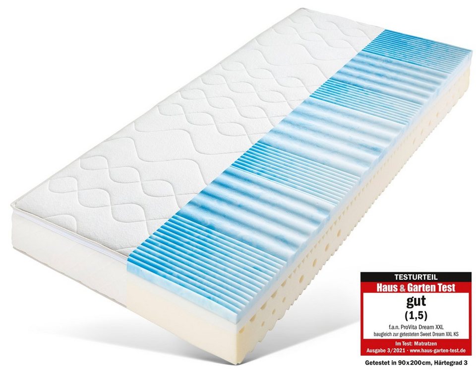 Kaltschaummatratze »ProVita De Luxe 23 KS«, fan Schlafkomfort Exklusiv, 23 cm hoch, Raumgewicht: 30, mit Thermogelauflage für optimale Entlastung…