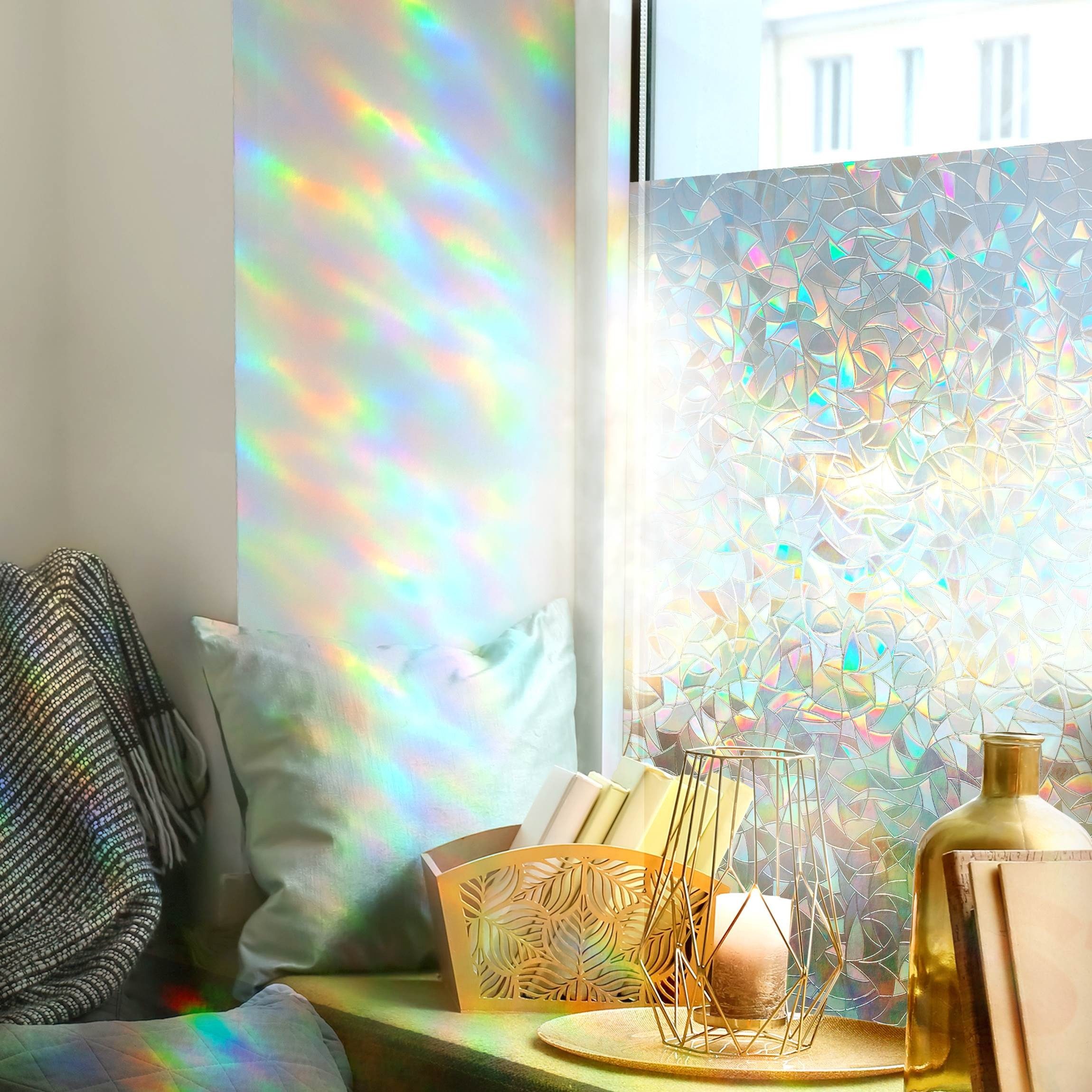 Bilderdepot24 Fensterfolie 3D Regenbogen Folie statisch haftend Fensterdeko, blickdicht, Innen Fenster Tür Balkontür Küche Badezimmer Wohnzimmer Schlafzimmer – Bild 4 von 5
