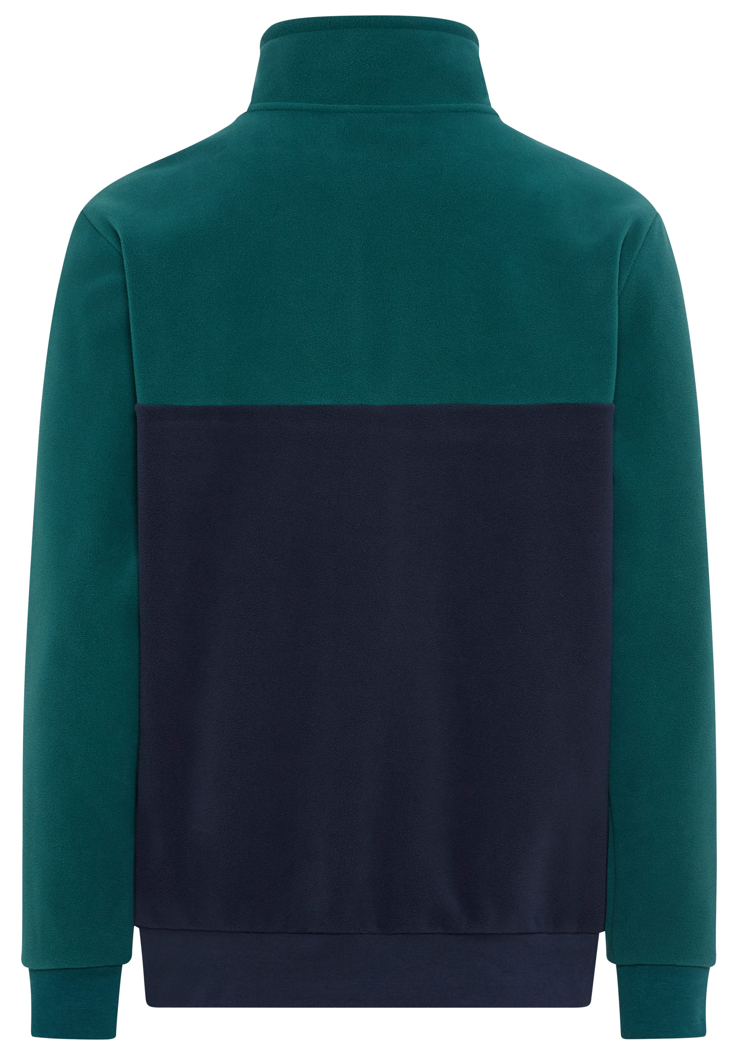 Man's World Fleecepullover Troyer mit Kontrast-Part, ideal für den Übergang
