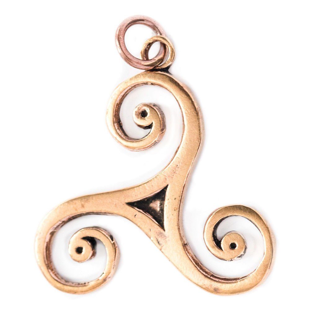 HOPLO Kettenanhänger Schmuckanhänger Große Triskele Bronze Schmuck - Triskel - 40x34mm