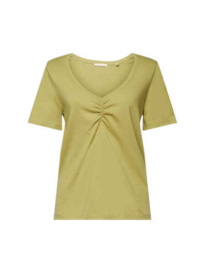 edc by Esprit T-Shirt Shirt mit Raffung, 100% Baumwolle (1-tlg)