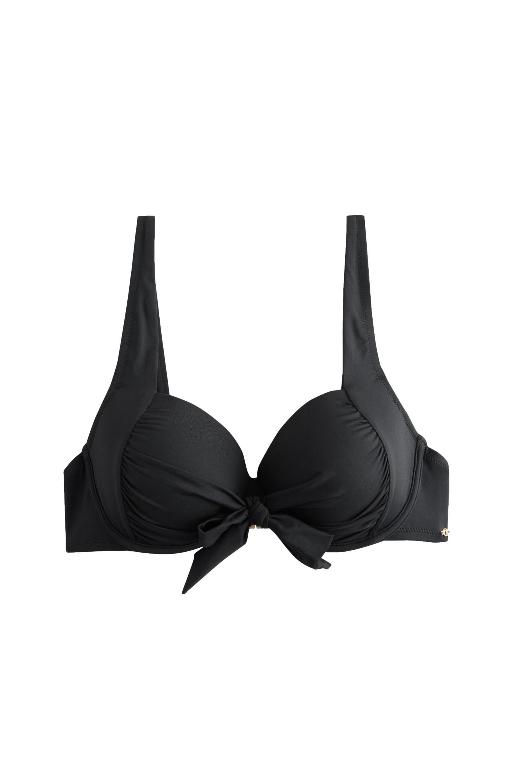 Bügel-Bikini-Top Wattiertes Bikinioberteil mit Bügel und Schleife